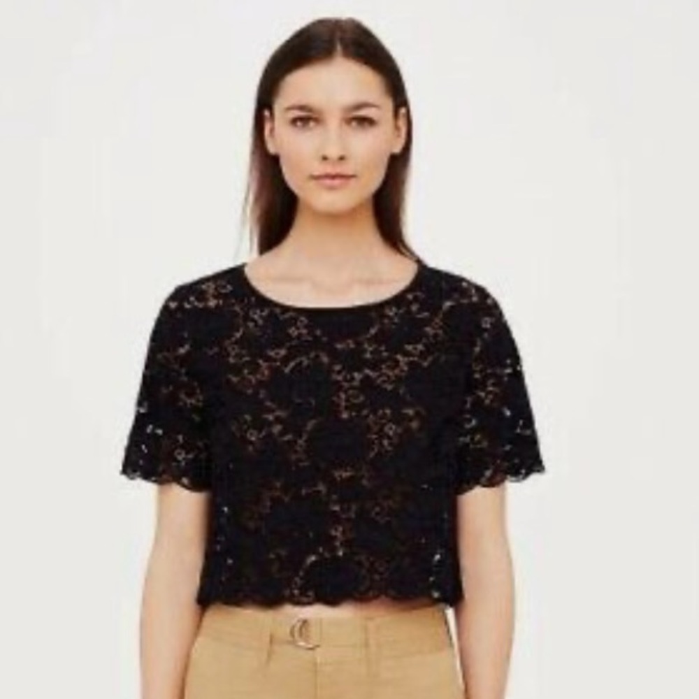 Club Monaco Black Lace Top